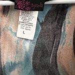 Agenda Blue and Tan Abstract Top Size L Photo 2