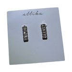 Ettika Gold Hoop Earrings with Cubic Zirconia Crystals Sparkly Glam Photo 0