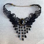 Beautiful lace choker black costume necklace goth whimsigoth victorian beaded Photo 0