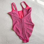 Good American Modern Tank Sparkle Metallic One-Piece Pink Swimsuit Medium Photo 1