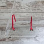 Vintage Earrings for Pierced Ears Unusual Shape Red Photo 1