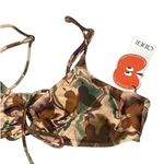 Cider NWT  The Camo Two Piece String Tie Swimsuit Removable Cups XL Brown Green Photo 2