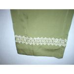 Natori New NWT Designer  Crop Green Pants Silky Womens L Lounge Satin Embroidered Photo 3
