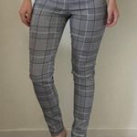 Chocolate USA Grey Plaid High Waisted Skinny Work Pants Photo 0