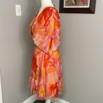 Liu Jo Pink Orange Floral Ruffle Mini Dress Silk Feminine Flowy Beach Resortwear Size 2 Photo 4