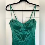 Bella and Bloom Green MILA Satin Bustier Midi Dress Size S Photo 2