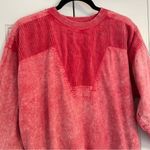 Vintage Y2K Distressed Acid Wash Corduroy Pullover Sz Medium Streetwear Pink Photo 3