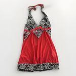 Avidlove Lace Babydoll Chemise Small Dark Red Sheer Mesh Halter Deep V Slip Dress Photo 3