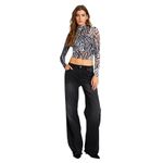 SER.O.YA Sana Top in Grey Ocelot XSmall Womens Long Sleeve Blouse Gray Size XS Photo 12