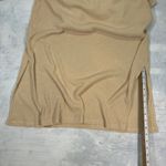 EUC VER Knit Maxi Dress Tank Style Beige Ribbed Drawstring Sides Slits XL Tan Photo 3
