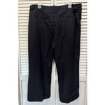 Merona Black Pinstripe Wide Leg Crop Dress Pants High Rise Side Zip Size 16 Photo 2