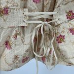 Worthington Cream Pink Floral Blazer 22W metallic lace up tie back jacket plus Photo 7