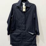 Max Mara Billy Long Sleeve Mini Shirt Dress Navy Blue Women's Size 40 / US 6 Photo 2