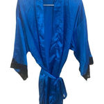 Frederick's of Hollywood Fredrick’s of Hollywood blue lace trim vintage shirt robe with belt size L/XL Photo 0