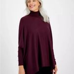 Alfani  Turtleneck Poncho Sweater XL Burgundy Warm Photo 6