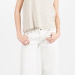 Simon Miller Lamere White Crop Jeans 27‎ USA Raw Hem Straight Wide Leg Denim Photo 1