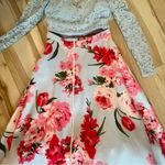 Bee Darlin  Floral Skirt Blue Lace Top Two Piece Prom Bridesmaids Dress size 7/8 Photo 11