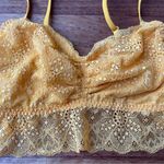 PINK - Victoria's Secret  Soft Yellow Lace Bralette with Adjustable Straps NWOT Photo 0