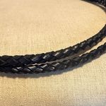 None Black Italian Braided Leather Belt Photo 6