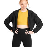 Old Navy Womens StretchTech Loose Cropped Full-Zip Jacket in Black - Sz XXL Photo 0