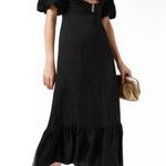 Sandro NWT Falbala Noir Embellished Midi Party Dress Photo 4
