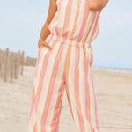 Matilda Jane Take A Chance Romper Sleeveless Pink Orange Stripe Size XL NWT Photo 8
