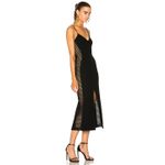 David Koma Black Wool Cutout Side Panel Midi Cocktail Dress Slit Strappy Size 10 Photo 2