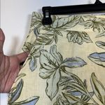 Tahari  Yellow Floral Spring Summer 100% Linen Cropped Pants Size Med EUC #5954 Photo 1
