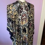 Comfy Luxe One Size Boho Ruana Colorful Patterned Kimono Lightweight Black Photo 6