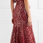 Veronica Beard Leighton Metallic Leopard One Shoulder Ruffle Midi Dress Size 4 Photo 1