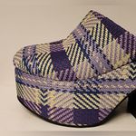 Larroude Plaid Print Mules Platform Clogs Women’s Purple & Green Size 5 Photo 7