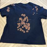 John Eshaya Women’s Navy Blue with Pink Tie Dye Blotches Short Photo 3