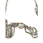 Vintage Silver Tone Multi Chain Locket Necklace Antique Portraits Layered Estate Photo 4