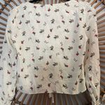 Urban Outfitters  Womens Cream Floral Cinched Top Longsleeve Cottagecore Sz S Photo 10