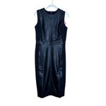 Spanx NWT Black Faux Leather Stretch Sheath Bodycon Knee Length Dress Size S Photo 9