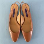 Ralph Lauren Purple Label Kels Leather Slingback Tan Brown Kitten Heels Size 7.5 Photo 5