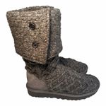 UGG  Cardy Tall Knit Button Boots Gray Sweater Winter Comfort Women Photo 2