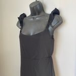 Velvet Torch  Black Ruffled Sheath Midi Dress Photo 2