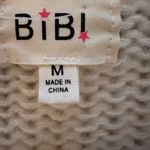 BiBi Cream Oversized Chunky Sweater with Colorful Floral Embroidery NWOT Pink Size M Photo 3