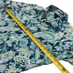 Lands' End  No Iron Supima Blue and Green Paisley Print Comfort Button up Size 16 Photo 9