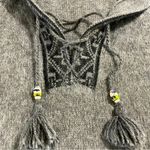 Alpaca Blend Women Sweater Small /Alpaca Pullover Fringe Jumper/Gray Winter Gray Size undefined Photo 5