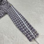 Eddie Bauer Plaid Flannel Shirt Womens Size S Purple White Button Front Pockets Photo 7