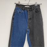 PacSun  Black & Blue Contrast High Rose Straight Jeans Womens 23 Two Tone Fall Photo 1
