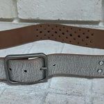 EXPRESS Y2K Silver Wide Leather Belt Rhinestones Silver Studs Buckle Photo 0