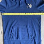 Dry Goods Colony  Notre‎ Dame Large Blue Henley Knit Hooded Sweater Lightweight Photo 5