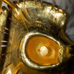 Vintage Gold Belt Buckle Scarf Holder Made In Spain Gold Tone Swirl Shell Unique Photo 2