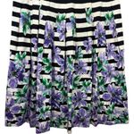 Talbots  Striped Floral Pleated Midi Skirt‎ Size 10 Old Money Feminine Modest Photo 8