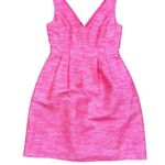 Betsey Johnson Women's Pink Jacquard Structured Mini A-Line Dress Size 4 Tweed Photo 0