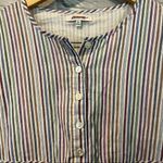 Madewell  Women’s Size XS Striped Crewneck Button-Front Tiered Mini Dress Photo 6