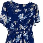 Baltic Born Montaigne Ruffle Chiffon Maxi Dress in Navy Blue Floral Photo 6